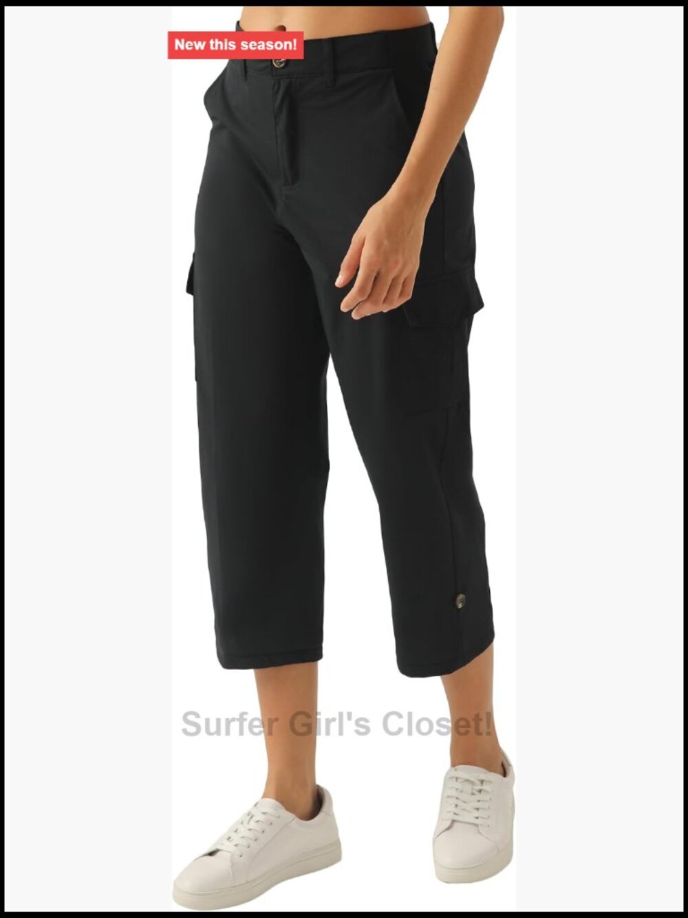 Lightweight Quick Dry Capri Cargo Pants with Pockets for Hiking Golf Travel